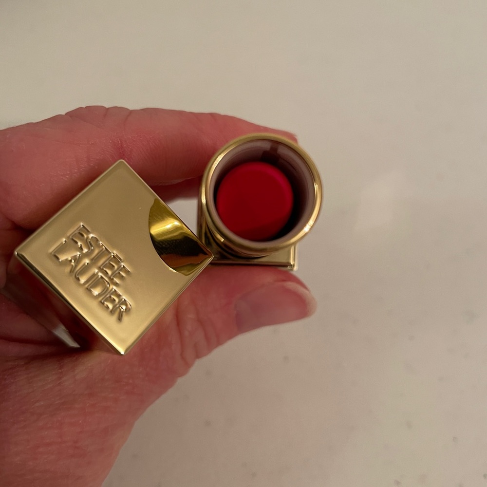 Estée Lauder limited edition lipstick in red ribbon